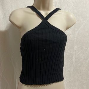 ⭐️ Zara black Ribbed halter crop top